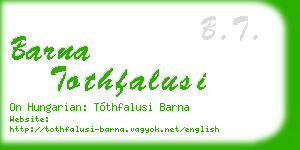 barna tothfalusi business card